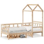 vidaXL Lit de jour avec toit sans matelas 90x200 cm bois massif