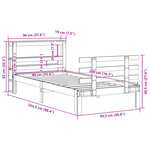 vidaXL Cadre de lit avec tête de lit sans matelas 90x200 cm