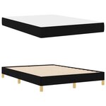 vidaXL Lit à ressorts Noir  Marron 140 x 200 cm Tissu  Bois Engineered