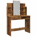 vidaXL Coiffeuse avec lumières LED vieux bois 96x40x142 cm