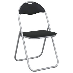 vidaXL Chaise pliante 8 Pièces Noir et gris 48 x 43 5 x 81 cm Simili cuir