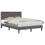 vidaXL Cadre de lit avec bandes LED Gris 120 x 200 cm Simili cuir