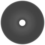 vidaXL Lavabo de salle de bain Céramique Gris foncé Rond