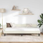 vidaXL Cadre de lit d'angle Crème 80 cm x 200 cm VeloursetContreplaqué
