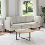 vidaXL Ensemble de meubles pour le salon 3 Pièces Crème Velours