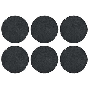 vidaXL Dalle de jardin 6 pièces Noir Ø 45 x 1 8 cm Caoutchouc