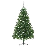 vidaXL Arbre de Noël artificiel pré-éclairé et boules 210 cm vert