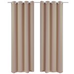 vidaXL Rideau occultant 2 Pièces avec œillets métalliques 135x175cm Crème