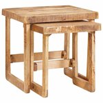 vidaXL Tables gigognes 2 Pièces Marron Bois de mangue massif