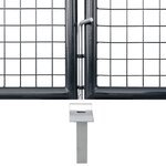 vidaXL Portail en maille de jardin Acier galvanisé 289x75 cm Gris
