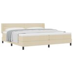 vidaXL Lit à ressorts avec matelas Crème 200 x 200 cm Polyester