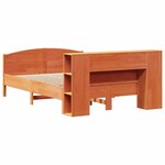 vidaXL Lit bibliothèque sans matelas cire marron 160x200 cm pin massif