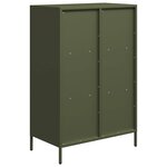 vidaXL Buffet haut vert olive 68x39x103 5 cm acier