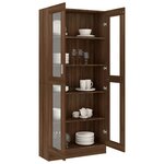 vidaXL Armoire à vitrine Chêne brun 82 5x30 5x185cm Bois ingénierie