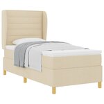 vidaXL Lit à ressorts avec matelas Crème 200 x 90 cm tissu