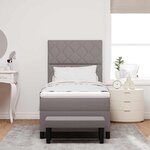 vidaXL Lit à ressorts avec matelas Taupe 100 x 200 cm tissu