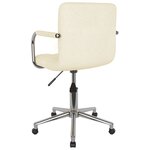 Chaise fauteuil siège pivotante de bureau informatique étude tissu crème 02_0024098