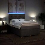 vidaXL Sommier à lattes de lit avec matelas Taupe 140x190 cm Tissu