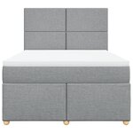 vidaXL Sommier à lattes de lit avec matelas Gris clair 140x190cm Tissu