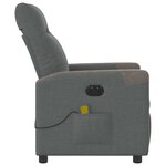 vidaXL Fauteuil inclinable de massage électrique gris foncé tissu