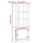 vidaXL Buffet haut Corona 74x38x170 cm bois de pin massif