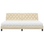 vidaXL Lit avec matelas crème 200x200 cm tissu