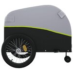 vidaXL Remorque de vélo noir et vert 45 kg fer