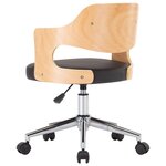 vidaXL Chaise pivotante de bureau Noir Bois courbé et similicuir