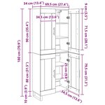 vidaXL Haut Armoire Chêne artisanal 69 5 x 34 x 180 cm