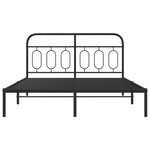 vidaXL Cadre de lit métal sans matelas avec tête de lit noir 135x190cm