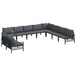 vidaXL Ensemble de canapé de jardin Anthracite Acier