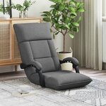 vidaXL Fauteuil de sol ajustable Gris foncé Tissu