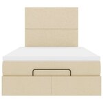 vidaXL Cadre de lit ottoman avec matelas crème 120x190 cm tissu