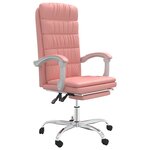 Chaise fauteuil siège pivotante de inclinable de bureau informatique étude similicuir rose 02_0024273