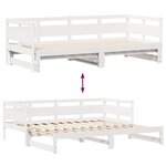 vidaXL Lit de jour avec gigogne et tiroirs sans matelas blanc 80x200cm