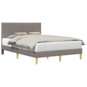 vidaXL Cadre de lit avec tête de lit Taupe 120 x 200 cm Tissu