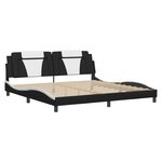 vidaXL Cadre de lit avec LED sans matelas noir et blanc 200x200 cm