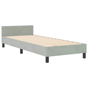 vidaXL Lit à ressorts avec tête de lit Gris clair 80 x 200 cm Velours