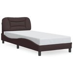vidaXL Cadre de lit avec LED sans matelas marron foncé 90x200 cm tissu