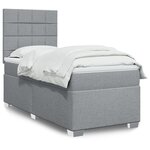 vidaXL Sommier à lattes de lit avec matelas Gris clair 100x200cm Tissu