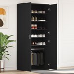 vidaXL Meuble à chaussures Noir 80x39x180 cm Bois d'ingénierie