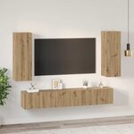 vidaXL Ensemble meuble TV 4 Pièces chêne artisanal 30 5 x 30 x 90 cm
