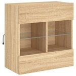 vidaXL Meuble TV mural avec lumières LED chêne sonoma 58 5x30x60 5 cm