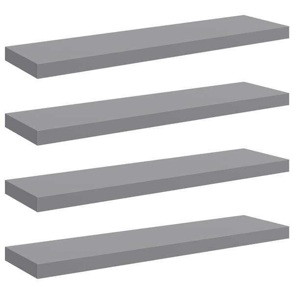 vidaXL Étagères murales flottantes 4 Pièces gris 90x23 5x3 8 cm MDF
