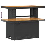Ensemble de Canapés de Jardin 8 Pièces avec Coussins Noir Poly Rattan Acacia