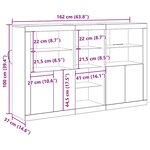vidaXL Buffet Bois ancien 162 x 37 x 100 cm Bois d'ingénierie