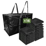 Pack and Move - Lot 16 Grands Sacs Déménagement  Rangement Et Transport Ultra Résistant - Réutilisable - Poignées Solides - 100L