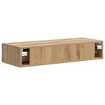 vidaXL Table d'appoint murale 87 5 x 34 5 x 17 cm Bois d'ingénierie