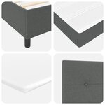 vidaXL Lit à ressorts avec Matelas Gris Foncé 90x200 cm Tissu