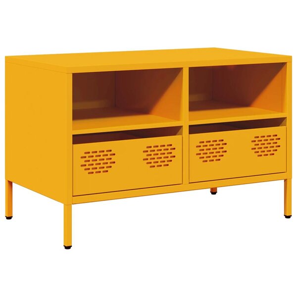 vidaXL Meuble TV jaune moutarde 68x39x43 5 cm acier laminé à froid